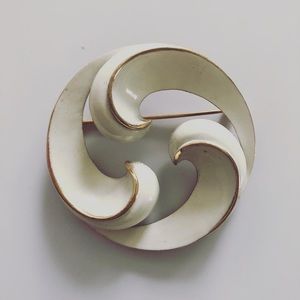 Vintage Trifari Brooch White